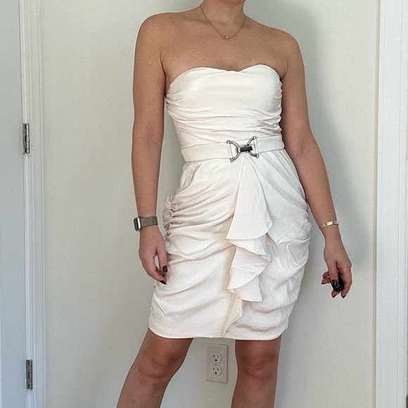 100% Silk Crepe Designer Mini Cocktail Dress - Picture 1 of 12